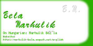 bela marhulik business card